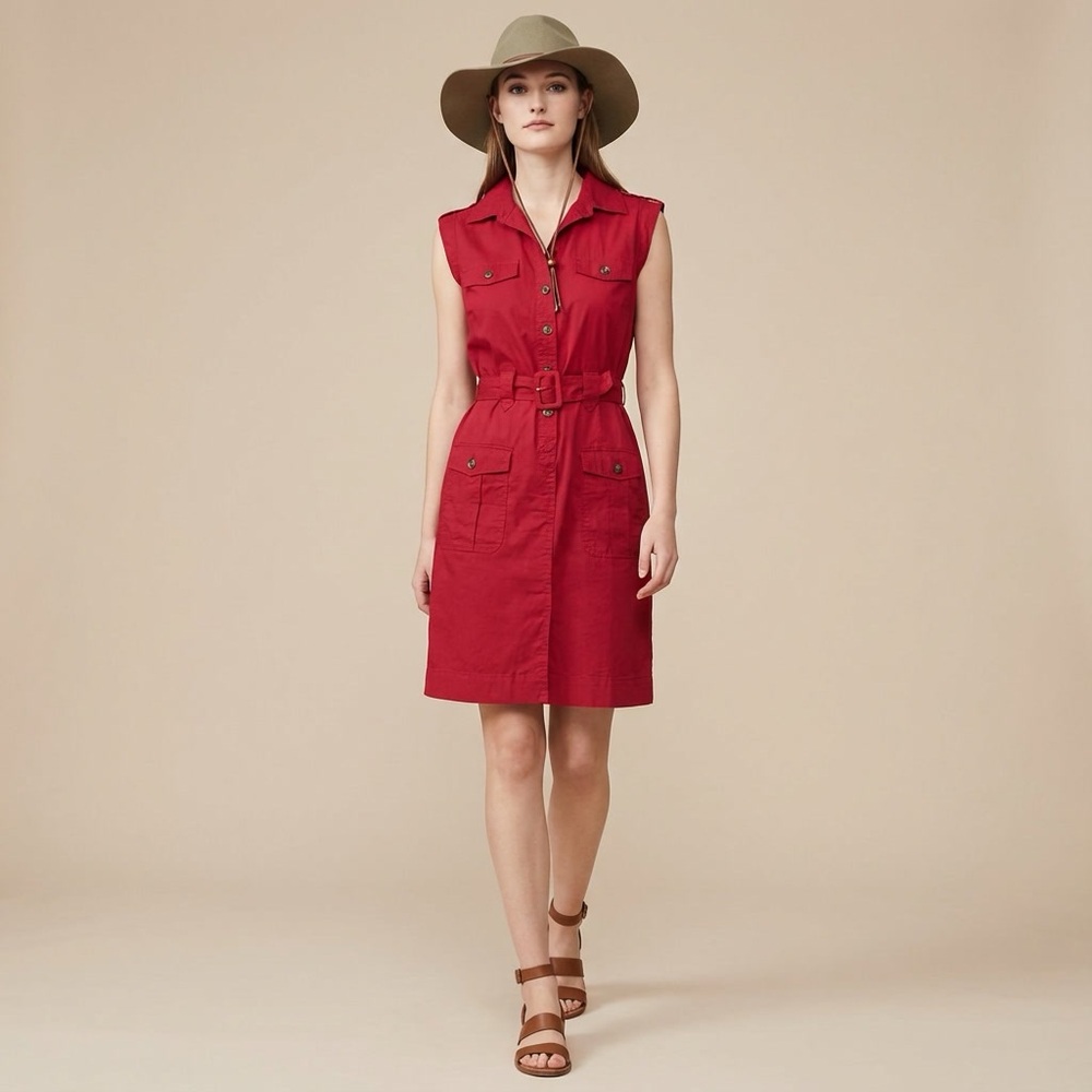 100% Cotton Sexy Safari Shirt Dress